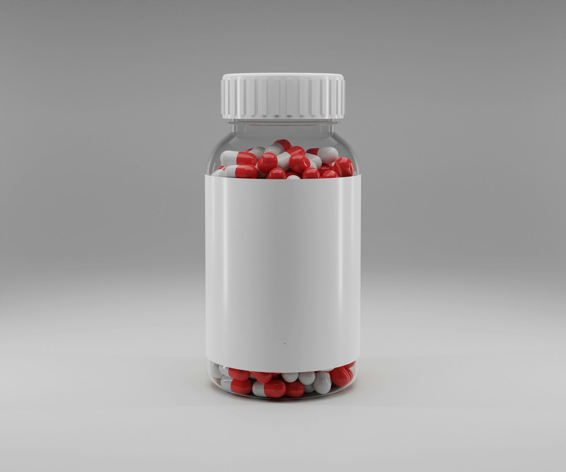 Supplement bottle with blank label ready for branding